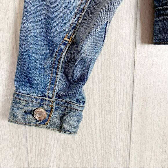 American Eagle | Distressed Classic Button Front Jean Jacket Size Small - Picture 7 of 10